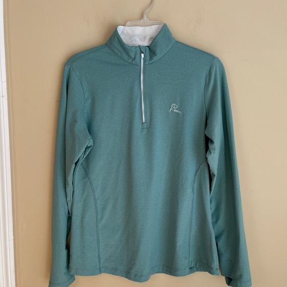 Rhoback Tops - Rhoback Women’s Green Quarter-Zip Pullover Medium